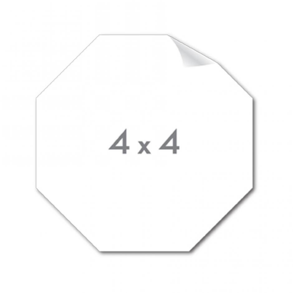 Octagon White Vinyl Sticker